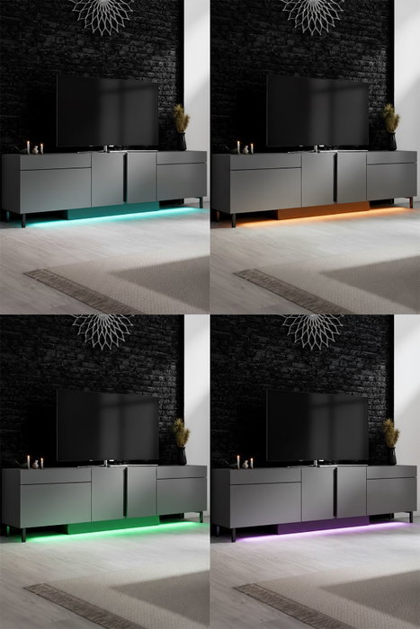 Hanah Home Paris Soporte para TV Antracita con Iluminación LED Hanah Home Paris Soporte para TV Antracita con Iluminación LED